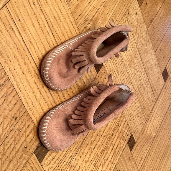 Pink Suede Moccasin Booties - Picture 2 of 7